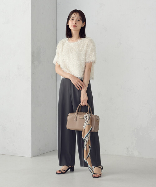 COMME CA ISM（コムサイズム）の「モノグラムスカーフ（ストール/ショール・レディース・ブラック/ブラウン・FREE）」の11枚目の写真