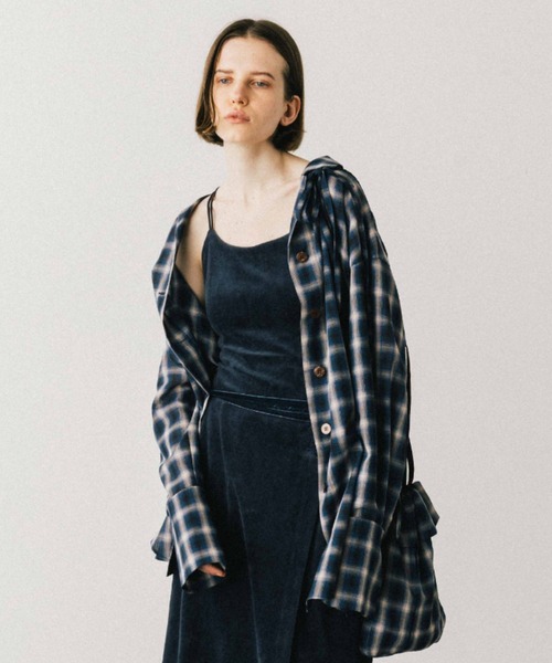 CREDONA（クレドナ）の「SHEER CHECK SHIRT JACKET/シアー