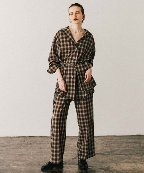 CREDONA（クレドナ）の「SHEER CHECK SHIRT JACKET/シアー