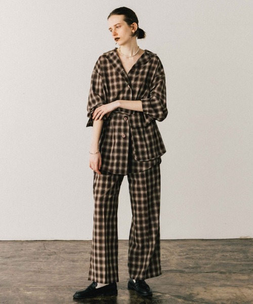 CREDONA（クレドナ）の「SHEER CHECK SHIRT JACKET/シアー