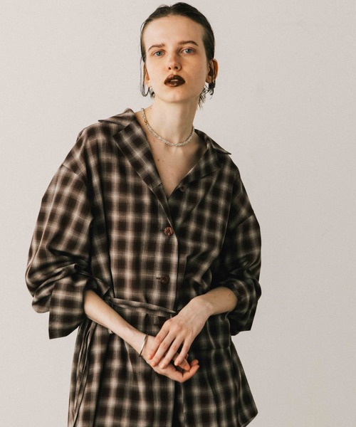 専用⭐︎credona ROME CHECK SHIRT JACKET CREDONA（クレドナ）の「SHEER CHECK SHIRT JACKET/シアー