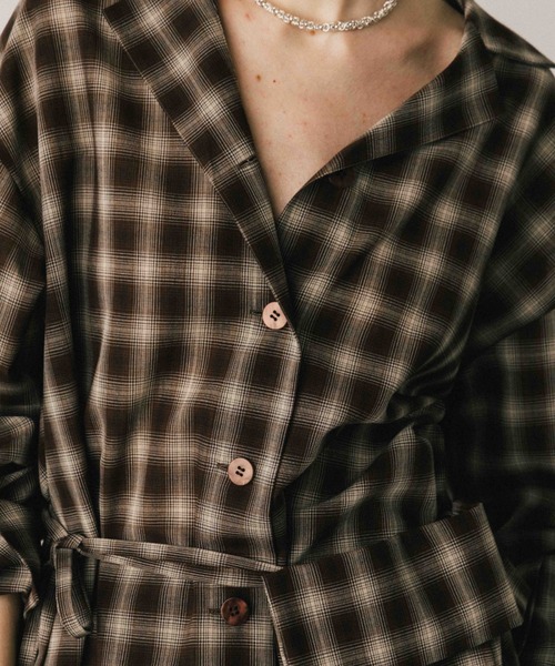 専用⭐︎credona ROME CHECK SHIRT JACKET CREDONA - 【25AW】SHEER CHECK SHIRT JACKET / シアーチェック