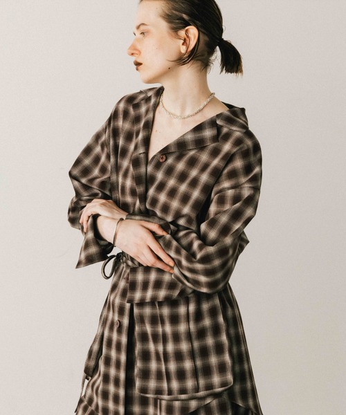 CREDONA（クレドナ）の「SHEER CHECK SHIRT JACKET/シアー