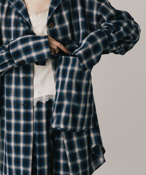 CREDONA（クレドナ）の「SHEER CHECK SHIRT JACKET/シアー