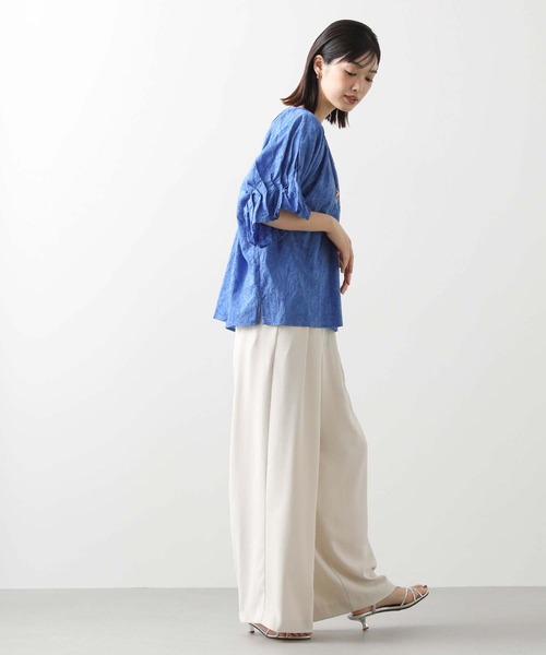 Gready Brilliant（グレディブリリアン）の「フラワージャガードタックスリーブブラウス（シャツ/ブラウス・レディース・ブラック/ブルー・FREE）」の13枚目の写真