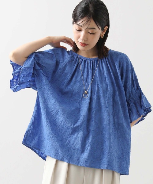 Gready Brilliant（グレディブリリアン）の「フラワージャガードタックスリーブブラウス（シャツ/ブラウス・レディース・ブラック/ブルー・FREE）」の19枚目の写真