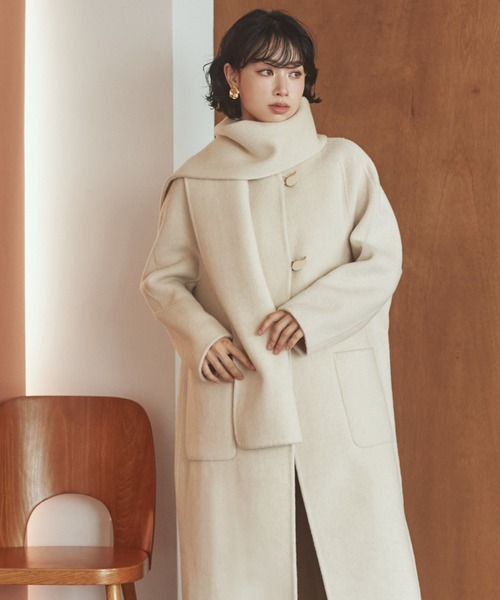 louren ロングコート　マフラー付き louren ロングコート マフラー付き