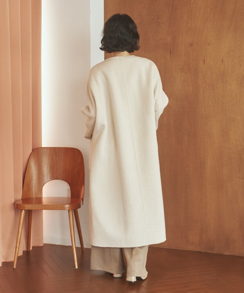 LAULEN（ローレン）の「cashmere muffler collarless coat /カシミヤ