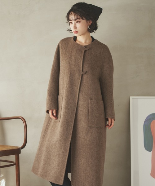 Theory luxe カシミヤ混 ノーカラーコートマフラー付き THE COAT | Theory luxe（セオリーリュクス）公式通販サイト
