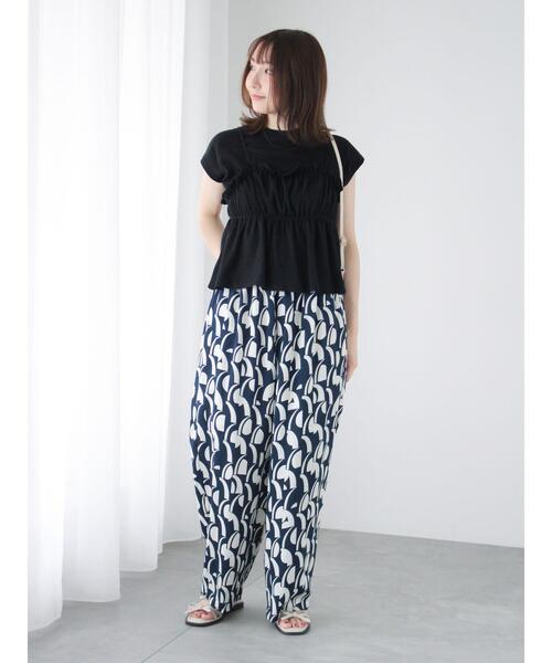 Te chichi TERRASSE（テチチテラス）の「ワッフルビスチェセットTシャツ（Tシャツ/カットソー・レディース・ブラック/オフホワイト/オレンジ・F）」の7枚目の写真