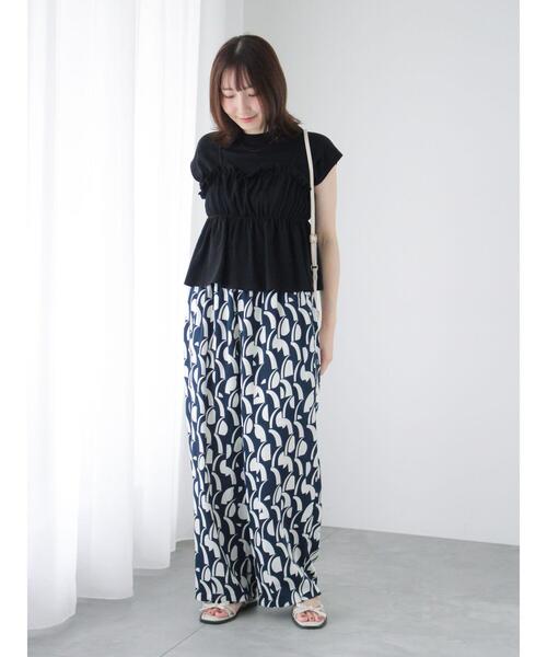 Te chichi TERRASSE（テチチテラス）の「ワッフルビスチェセットTシャツ（Tシャツ/カットソー・レディース・ブラック/オフホワイト/オレンジ・F）」の8枚目の写真