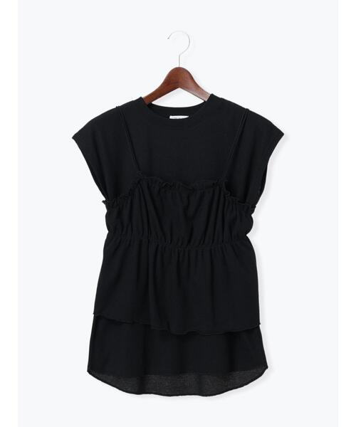 Te chichi TERRASSE（テチチテラス）の「ワッフルビスチェセットTシャツ（Tシャツ/カットソー・レディース・ブラック/オフホワイト/オレンジ・F）」の10枚目の写真