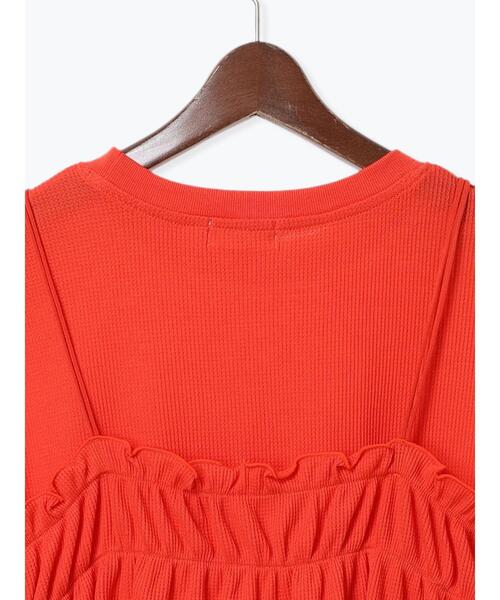 Te chichi TERRASSE（テチチテラス）の「ワッフルビスチェセットTシャツ（Tシャツ/カットソー・レディース・ブラック/オフホワイト/オレンジ・F）」の16枚目の写真