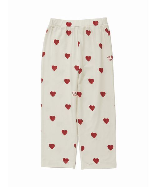 gelato pique（ジェラートピケ）の「【KIDS】ハート柄ロングパンツ（ルームウェア/パジャマ・キッズ・レッド/ブルー・90/100/110/120）」の9枚目の写真