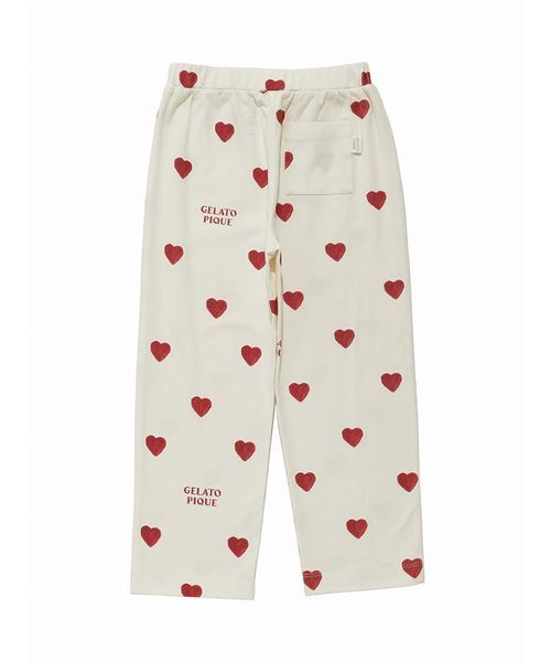 gelato pique（ジェラートピケ）の「【KIDS】ハート柄ロングパンツ（ルームウェア/パジャマ・キッズ・レッド/ブルー・90/100/110/120）」の10枚目の写真