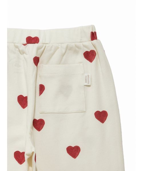 gelato pique（ジェラートピケ）の「【KIDS】ハート柄ロングパンツ（ルームウェア/パジャマ・キッズ・レッド/ブルー・90/100/110/120）」の13枚目の写真