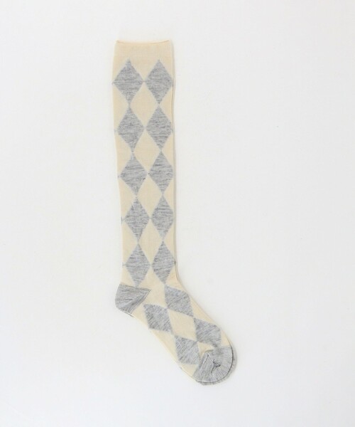 Steven Alan（スティーブンアラン）の「＜Steven Alan＞アーガイル ハイソックス（ソックス/靴下・レディース・オフホワイト/ブラック・FREE）」の2枚目の写真
