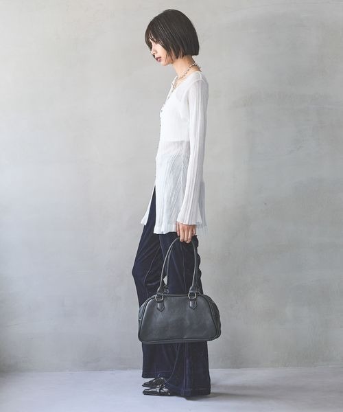 PAGEBOY（ページボーイ）の「ラウンドボストンバッグ（ボストンバッグ・レディース・キャメル/レッド系その他/ブラック・FREE）」の5枚目の写真