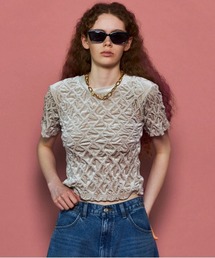 MAISON SPECIAL（メゾンスペシャル）の「Velor Shirring Tops/ベロアシャーリングトップス■セットアップ対応■（Tシャツ/カットソー・レディース）」