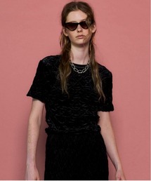 MAISON SPECIAL | 【25AW PRE-ORDER】Velor Shirring Tops/ベロアシャーリングトップス【MAISON SPECIAL/メゾンスペシャル】■セットアップ対応■(Tシャツ/カットソー)