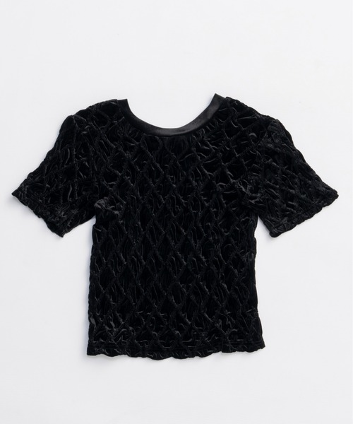 tシャツ 「25AW PRE-ORDER」Velor Shirring Tops/ベロアシャーリングトップス「MAISON SPECIAL/メゾンスペ MAISON SPECIAL（メゾンスペシャル）の「【25AW PRE-ORDER