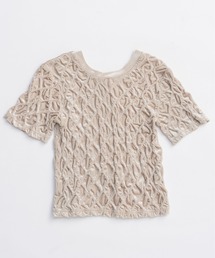 tシャツ 「25AW PRE-ORDER」Velor Shirring Tops/ベロアシャーリングトップス「MAISON SPECIAL/メゾンスペ 25AW PRE-ORDER】Velor Shirring Tops/ベロアシャーリング