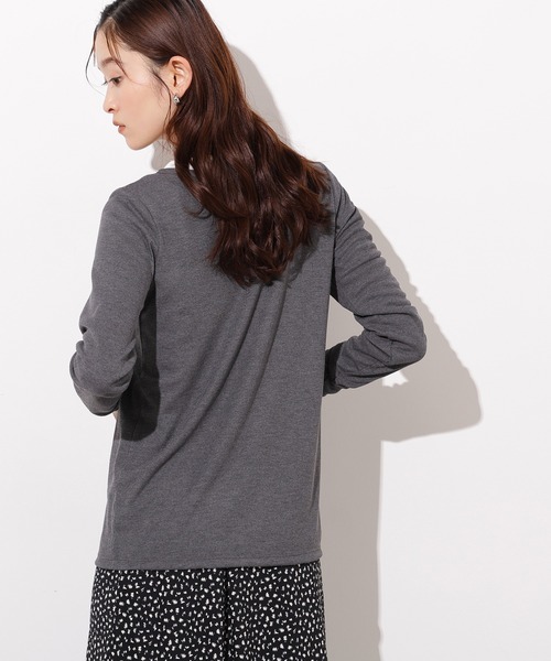 N.（N. Natural Beauty Basic）（エヌエヌナチュラルビューティーベーシック）の「ヘンリーネックシアーカットソー（Tシャツ/カットソー・レディース・ブラウン/イエロー/オフホワイト/グレー・MEDIUM）」の8枚目の写真