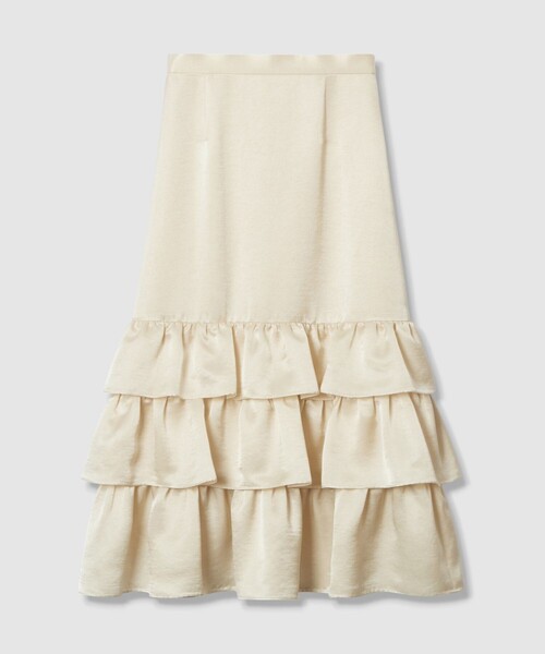 LOULOU WILLOUGHBY(ルルウィルビー)の「【LOULOU WILLOUGHBY】トリアセサテンティアードスカート(スカート・レディース・アイボリー/マスタード/ブラック・2/1)」の10枚目の写真