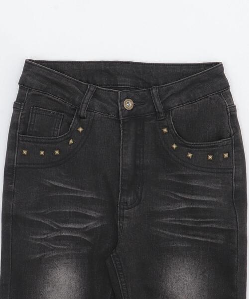 dispark（ディスパーク）の「DISPARK/ブラストスタッズフレアデニム（デニムパンツ・レディース・インディゴブルー/ブラック・MEDIUM/SMALL）」の4枚目の写真