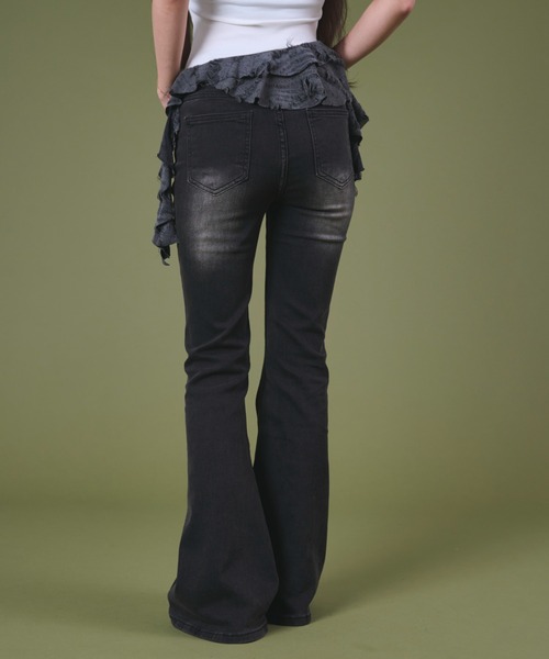 dispark（ディスパーク）の「DISPARK/ブラストスタッズフレアデニム（デニムパンツ・レディース・インディゴブルー/ブラック・MEDIUM/SMALL）」の13枚目の写真