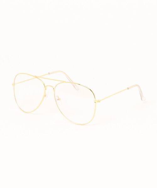 dictionary（ディクショナリー）の「【dictionary 】ティアドロップ  クリアレンズ アイウェア / 伊達メガネ（メガネ・メンズ・ゴールド/シルバー/ブラック・FREE）」の3枚目の写真