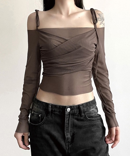 オフショルダーシアートップス pctokyo Tシャツセット オフショルダーシアートップス