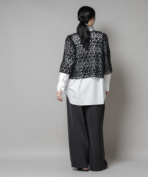 NANO universe（ナノユニバース）の「コットンコードレースジャケット（その他アウター・レディース・ブラック/ホワイト・FREE）」の14枚目の写真