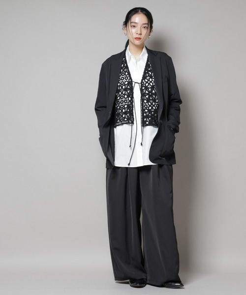 NANO universe（ナノユニバース）の「コットンコードレースジャケット（その他アウター・レディース・ブラック/ホワイト・FREE）」の16枚目の写真