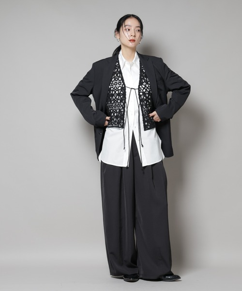 NANO universe（ナノユニバース）の「コットンコードレースジャケット（その他アウター・レディース・ブラック/ホワイト・FREE）」の17枚目の写真