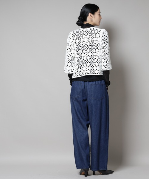 NANO universe（ナノユニバース）の「コットンコードレースジャケット（その他アウター・レディース・ブラック/ホワイト・FREE）」の7枚目の写真