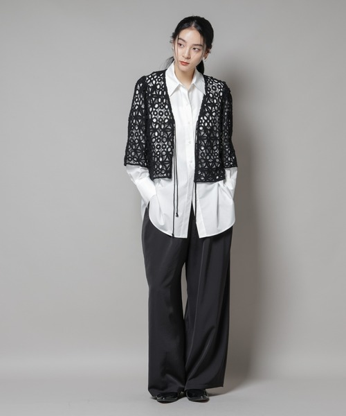 NANO universe（ナノユニバース）の「コットンコードレースジャケット（その他アウター・レディース・ブラック/ホワイト・FREE）」の12枚目の写真