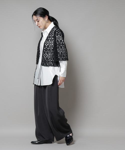 NANO universe（ナノユニバース）の「コットンコードレースジャケット（その他アウター・レディース・ブラック/ホワイト・FREE）」の11枚目の写真