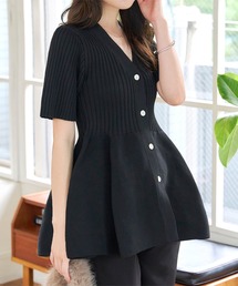 ブラック 半袖カーディガン サイズ40 キース KEITH カーディガン 半袖 コットン ブラック 黒 46