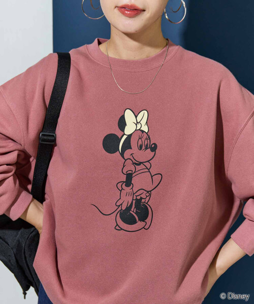 FREAK'S STORE(フリークスストア)の「限定展開 別注/Minnie Mouse/ミニーマウス/前後 プリント vintage 加工 スウェット(スウェット・レディース・ナチュラル/グレー/ブラック/ピンク/ベージュ・フリ-)」の6枚目の写真