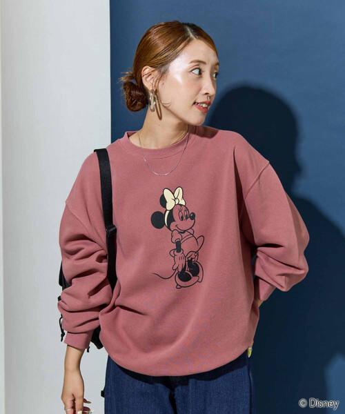 FREAK'S STORE(フリークスストア)の「限定展開 別注/Minnie Mouse/ミニーマウス/前後 プリント vintage 加工 スウェット(スウェット・レディース・ナチュラル/グレー/ブラック/ピンク/ベージュ・フリ-)」の7枚目の写真