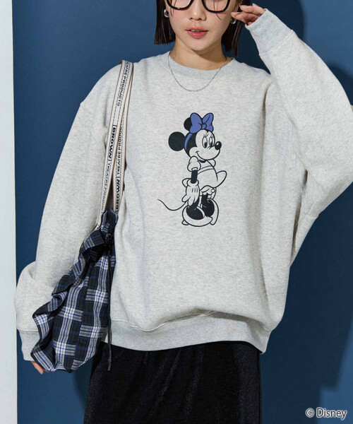 FREAK'S STORE(フリークスストア)の「限定展開 別注/Minnie Mouse/ミニーマウス/前後 プリント vintage 加工 スウェット(スウェット・レディース・ナチュラル/グレー/ブラック/ピンク/ベージュ・フリ-)」の21枚目の写真