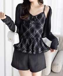 clear | チェック柄ビスチェ＆カットボレロセット［大人 ガーリー 着回し力抜群］≪AW新作≫(Tシャツ/カットソー)