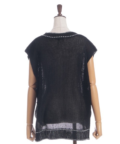 axes femme（アクシーズファム）の「連ボタンステッチニットベスト（ニット/セーター・レディース・ブラック/キナリ/モカ・FREE）」の9枚目の写真