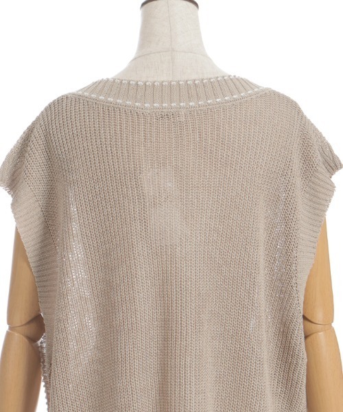 axes femme（アクシーズファム）の「連ボタンステッチニットベスト（ニット/セーター・レディース・ブラック/キナリ/モカ・FREE）」の8枚目の写真