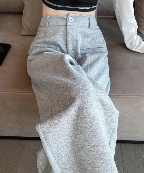 セール】【秋冬新作】ベルトループ付ききれいめスウェットパンツ