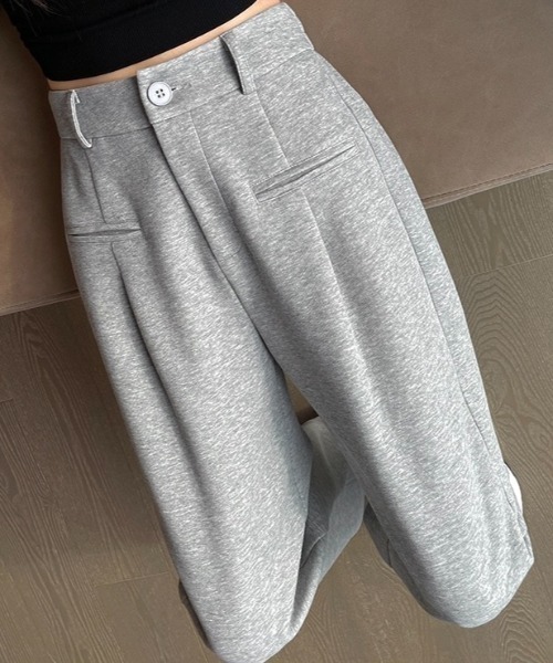 セール】【秋冬新作】ベルトループ付ききれいめスウェットパンツ