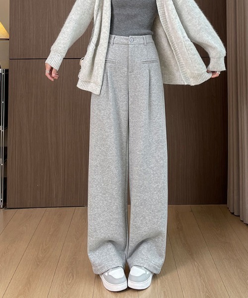 セール】【秋冬新作】ベルトループ付ききれいめスウェットパンツ