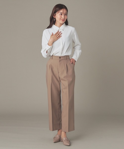 衿ビジュー付シャツ（シャツ/ブラウス）｜GLACIER lusso（グラシア