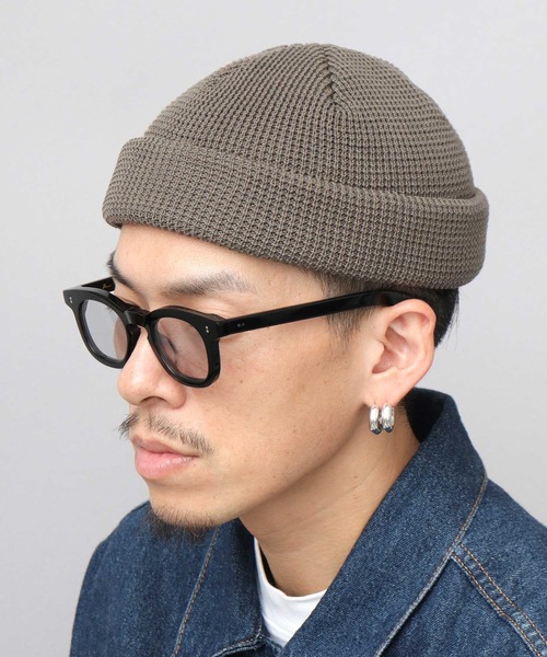 Mr.COVER（ミスターカバー）の「日本製 オーガニックコットン 3WAY ワッフル ロールニットキャップ （ロールキャップ・ミドルワッチ・シングルワッチ） 抗菌防臭効果（ニットキャップ/ビーニー・メンズ・オフホワイト/アーミー/ブラック/オレンジ/ネイビー/チャコール・FREE）」の4枚目の写真